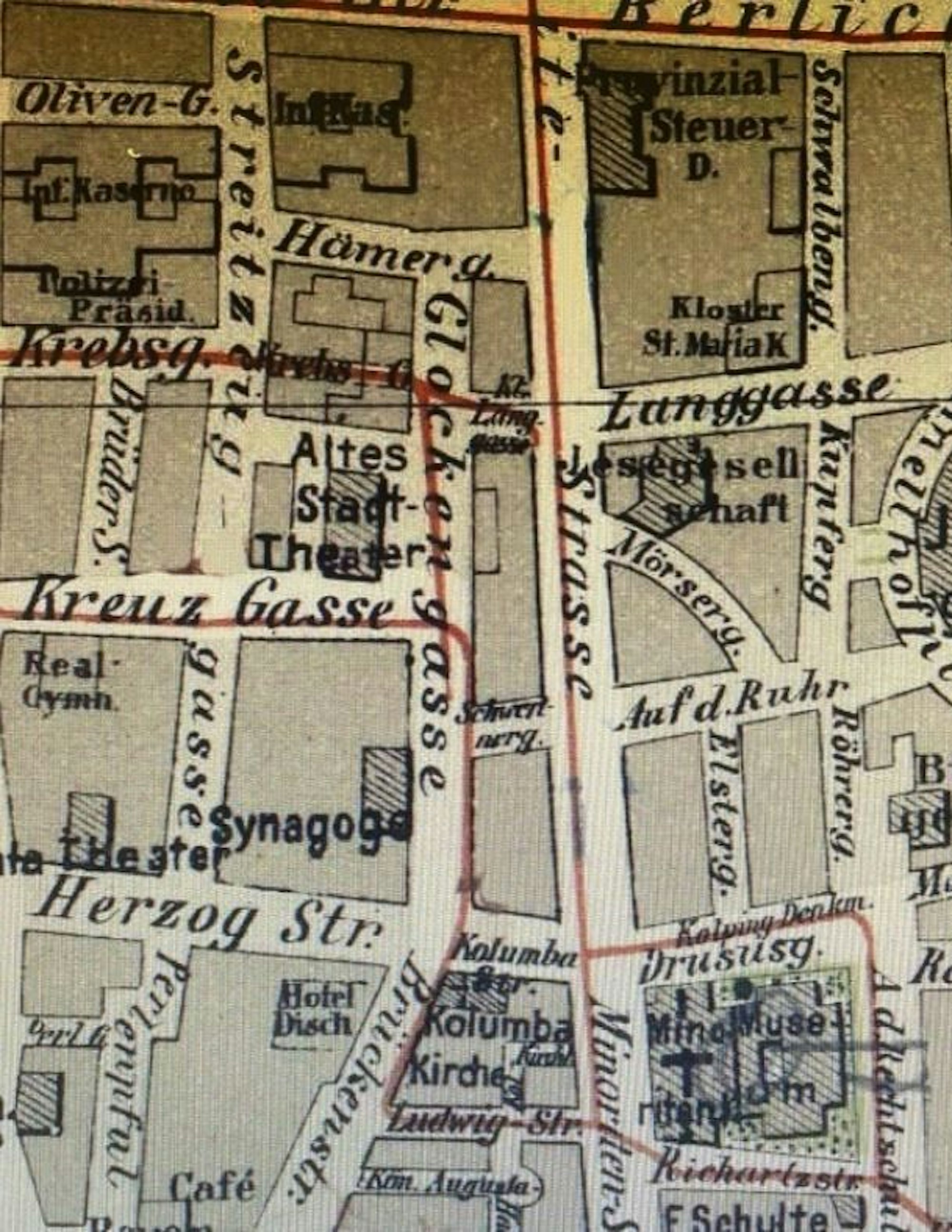 Alter Stadtplan von Köln.