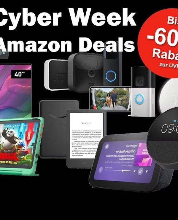 Darstellung von Amazon Geräten im Cyber Week Sale bei Amazon