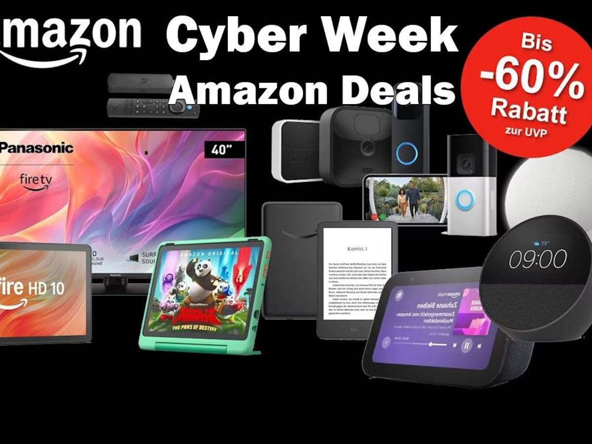 Darstellung von Amazon Geräten im Cyber Week Sale bei Amazon