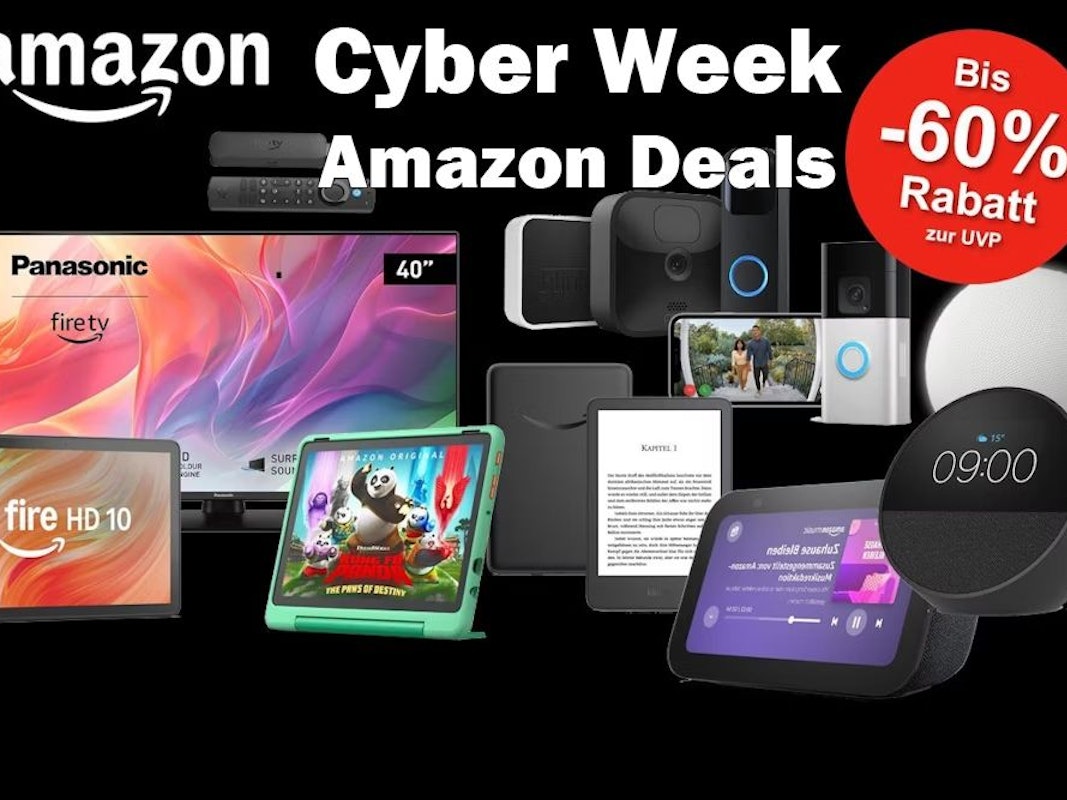 Darstellung von Amazon Geräten im Cyber Week Sale bei Amazon