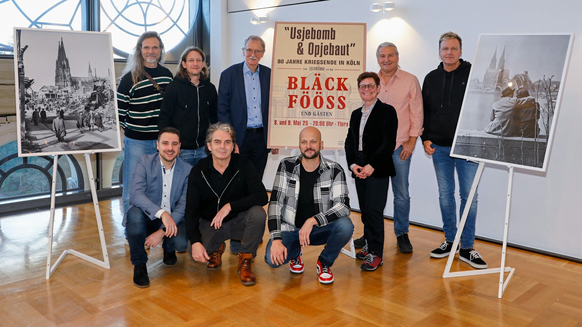 Die Bläck Fööss in der Flora vor ihrer Revue „Usjebomb & Opjebaut“.