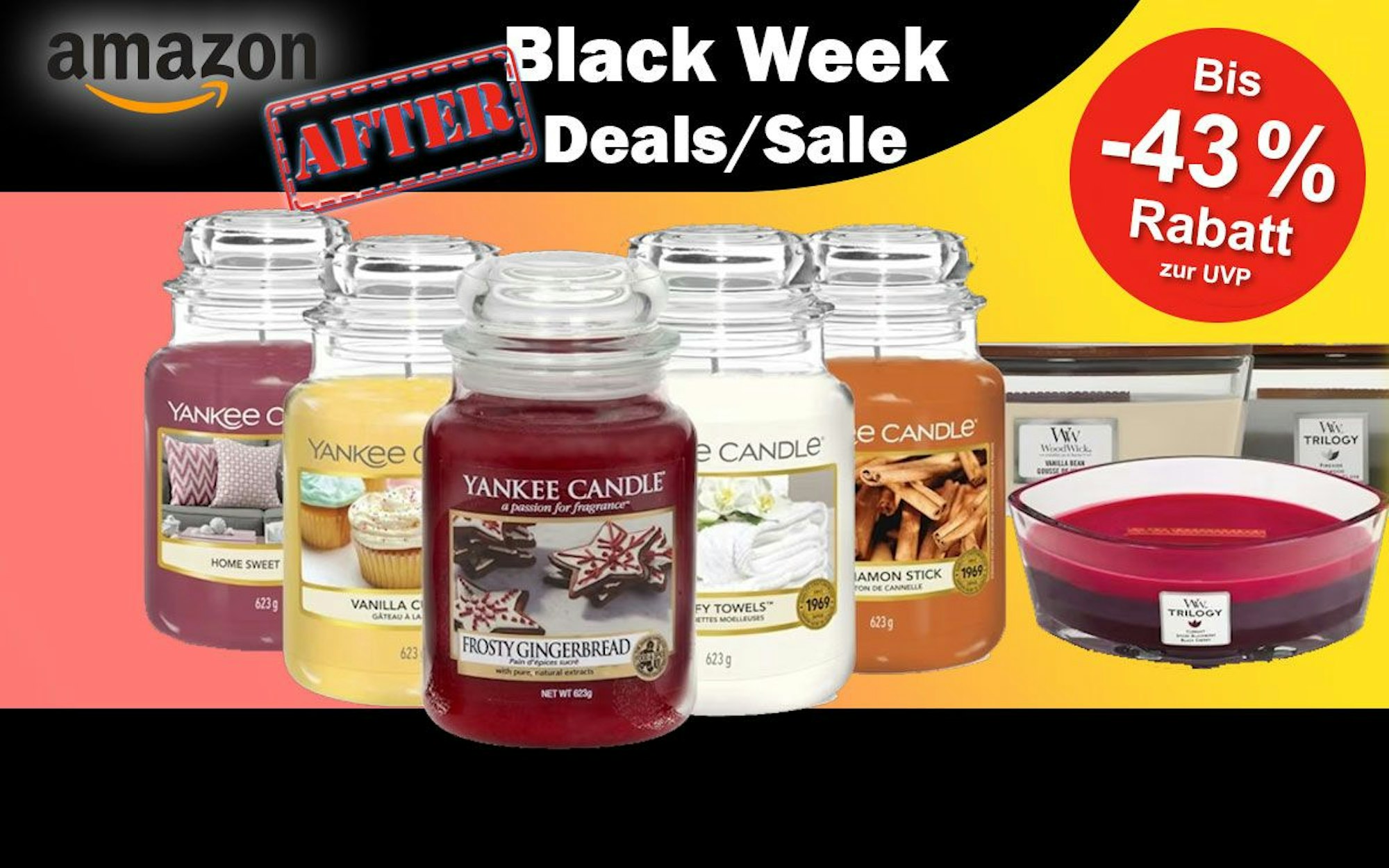 Auf dem Bild sind Yankee Candles abgebildet.