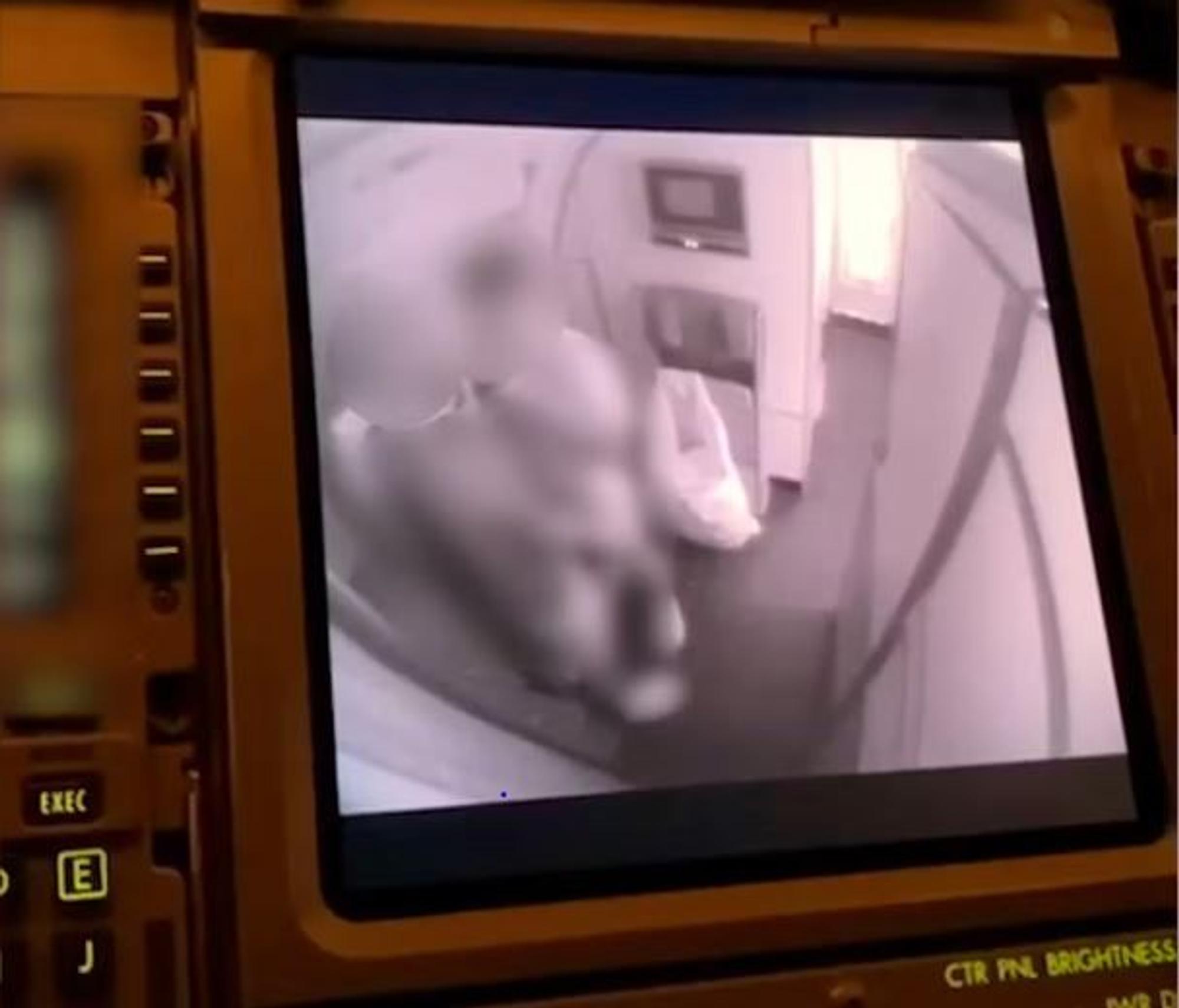 Das Foto zeigt einen Screenshot aus dem Video, das von der Cabin-Crew eines Swiss-Airline-Flugs aufgenommen und anschließend in privaten Gruppen verbreitet wurde.