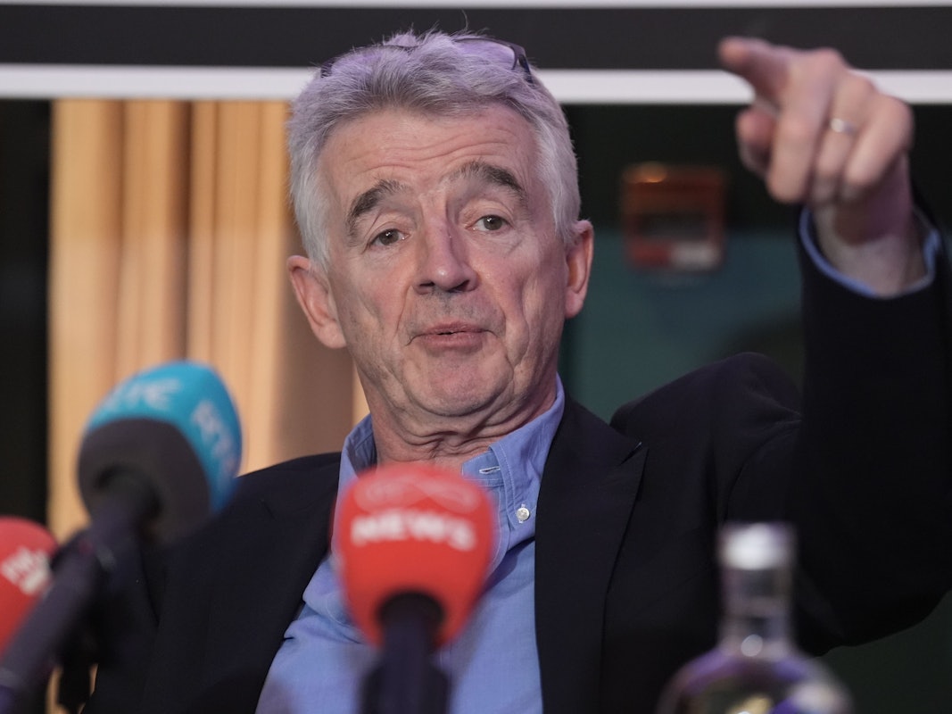 Michael O'Leary, Chef von Ryanair (hier bei einer Pressekonferenz im Oktober 2024)