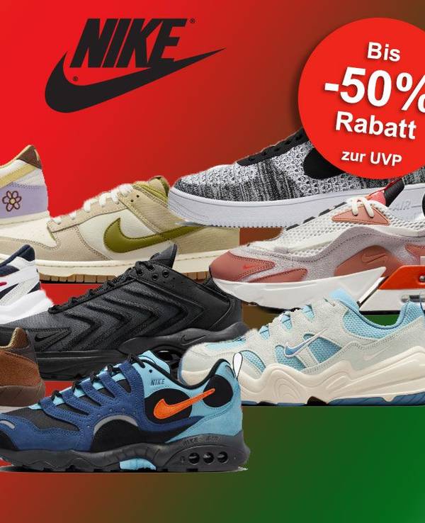 Auf dem Bild sind unterschiedliche Schuh-Modelle der Marke Nike zu sehen.