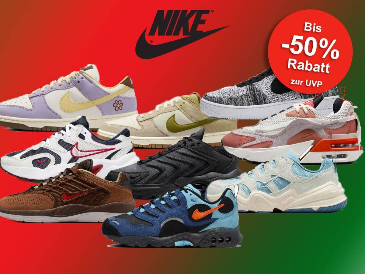 Auf dem Bild sind unterschiedliche Schuh-Modelle der Marke Nike zu sehen.