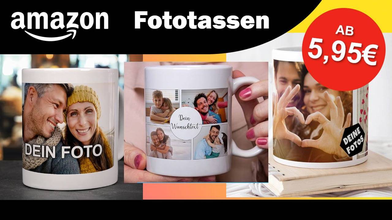 Auf dem Bild sind Fototassen diverser Händler zu sehen.