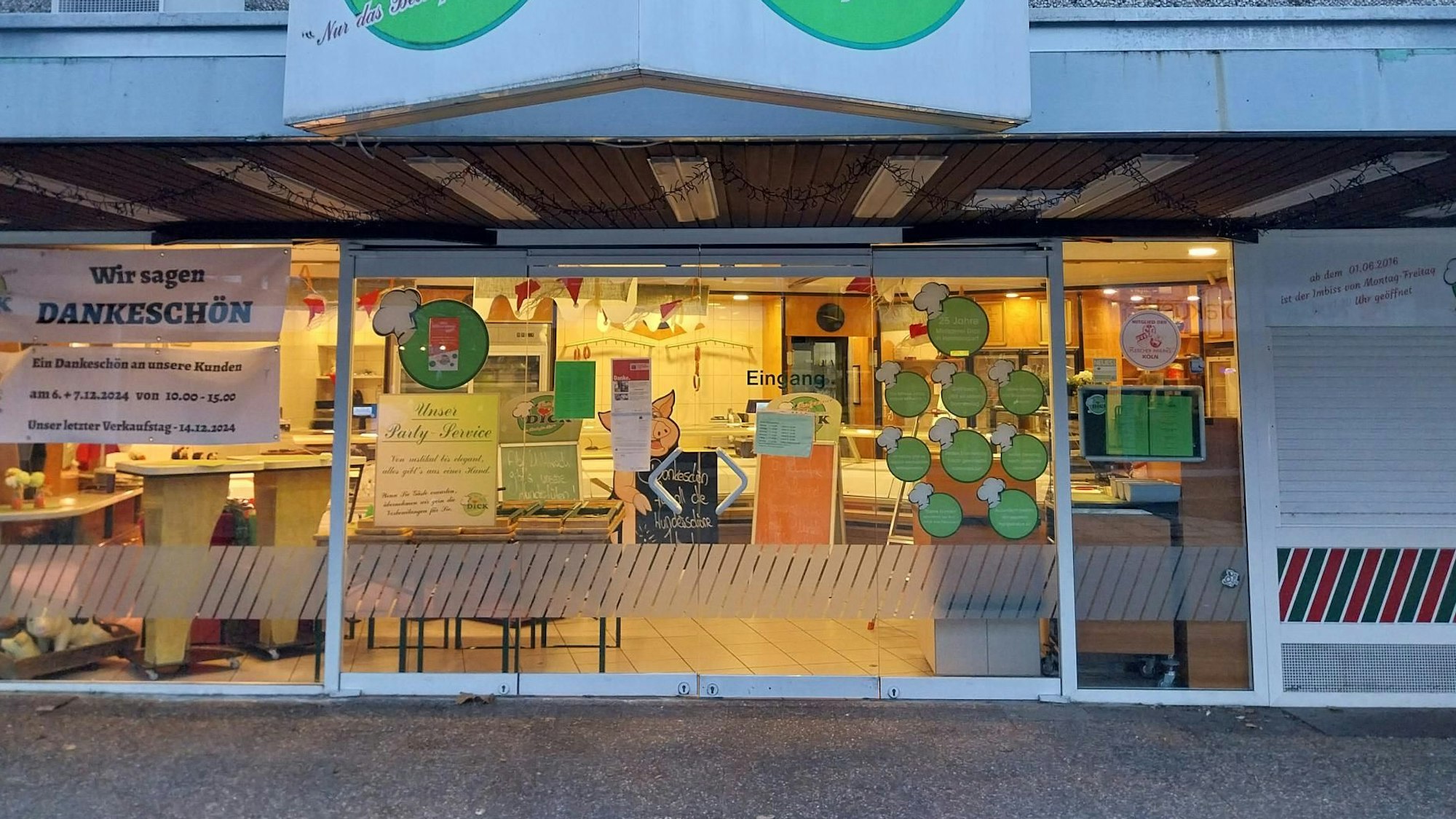 Die Metzgerei Dick in Köln-Heimersdorf.