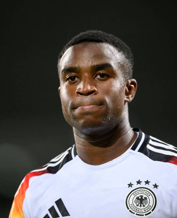 Youssoufa Moukoko am 15. November 2024 bei einem U21-Länderspiel im Trikot der deutschen Nationalmannschaft.