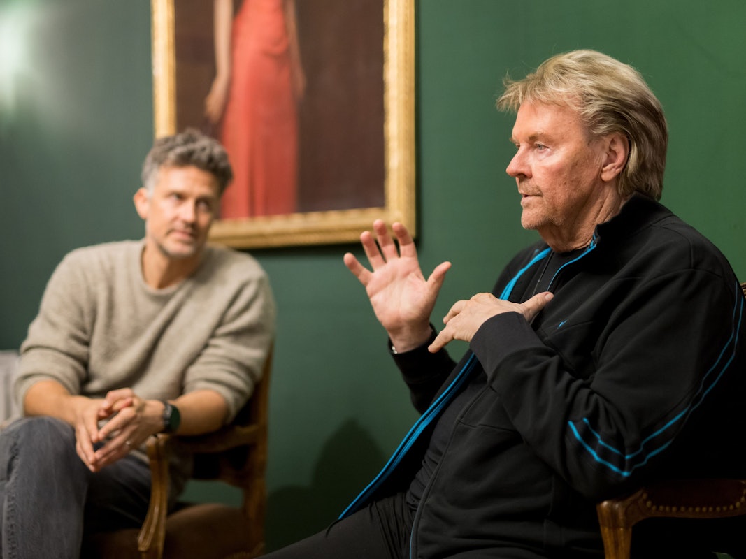 Der Sänger Howard Carpendale (r) und sein Sohn Wayne Carpendale, aufgenommen bei einem Interview im Rahmen des Screenings der WDR-Dokumentation «Durch meine Augen - Mein Vater Howard Carpendale».