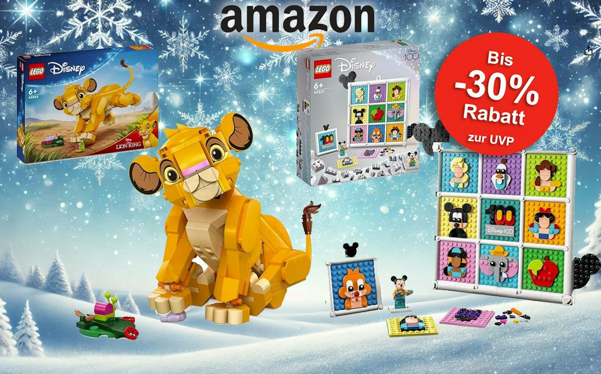 Auf dem Bild ist LEGO Simba zu sehen und ein Creative Disney Lego.