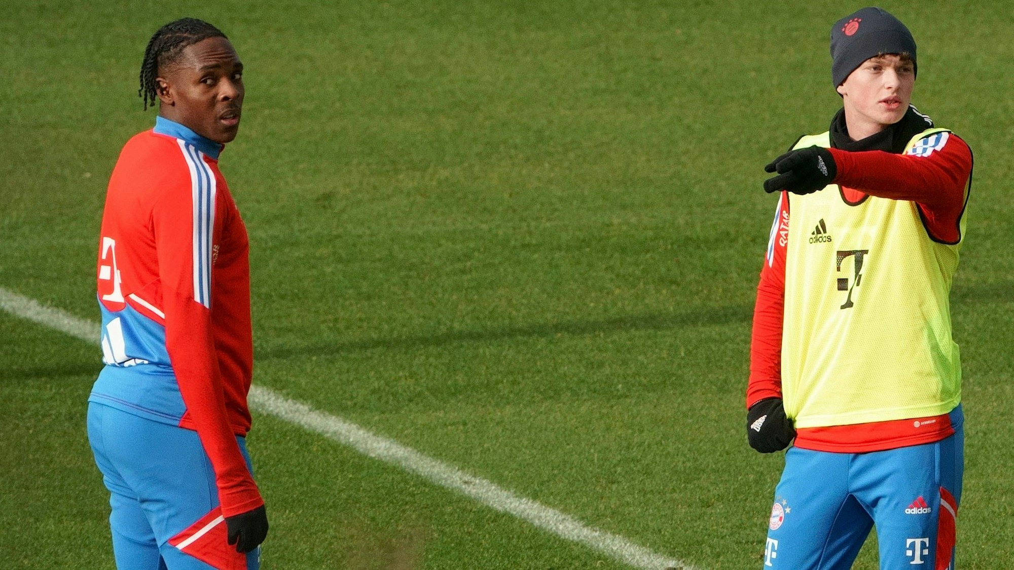 Mathys Tel und Paul Wanner (r.) beim Training