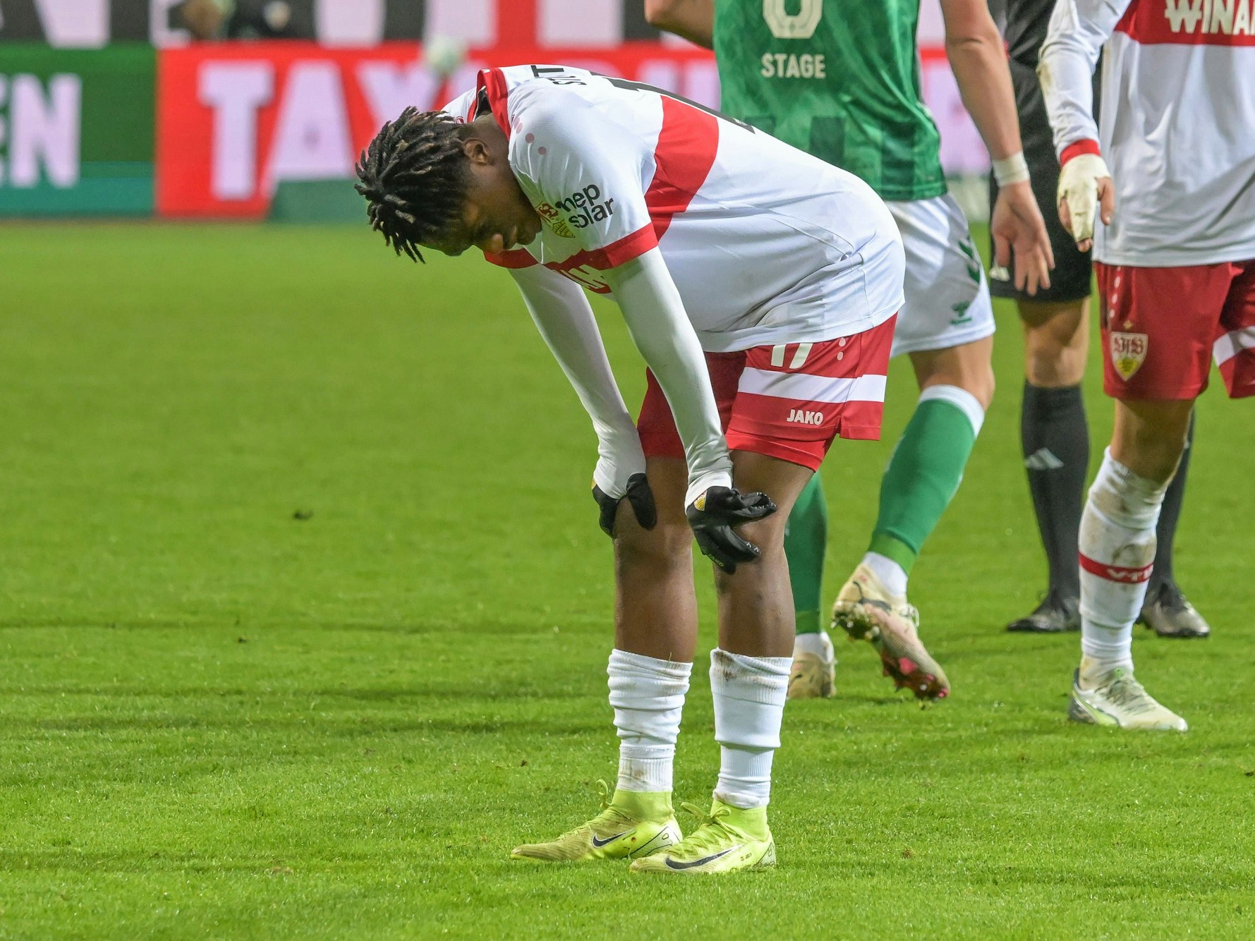 Justin Diehl ist nach dem Spiel gegen Werder Bremen unzufrieden.