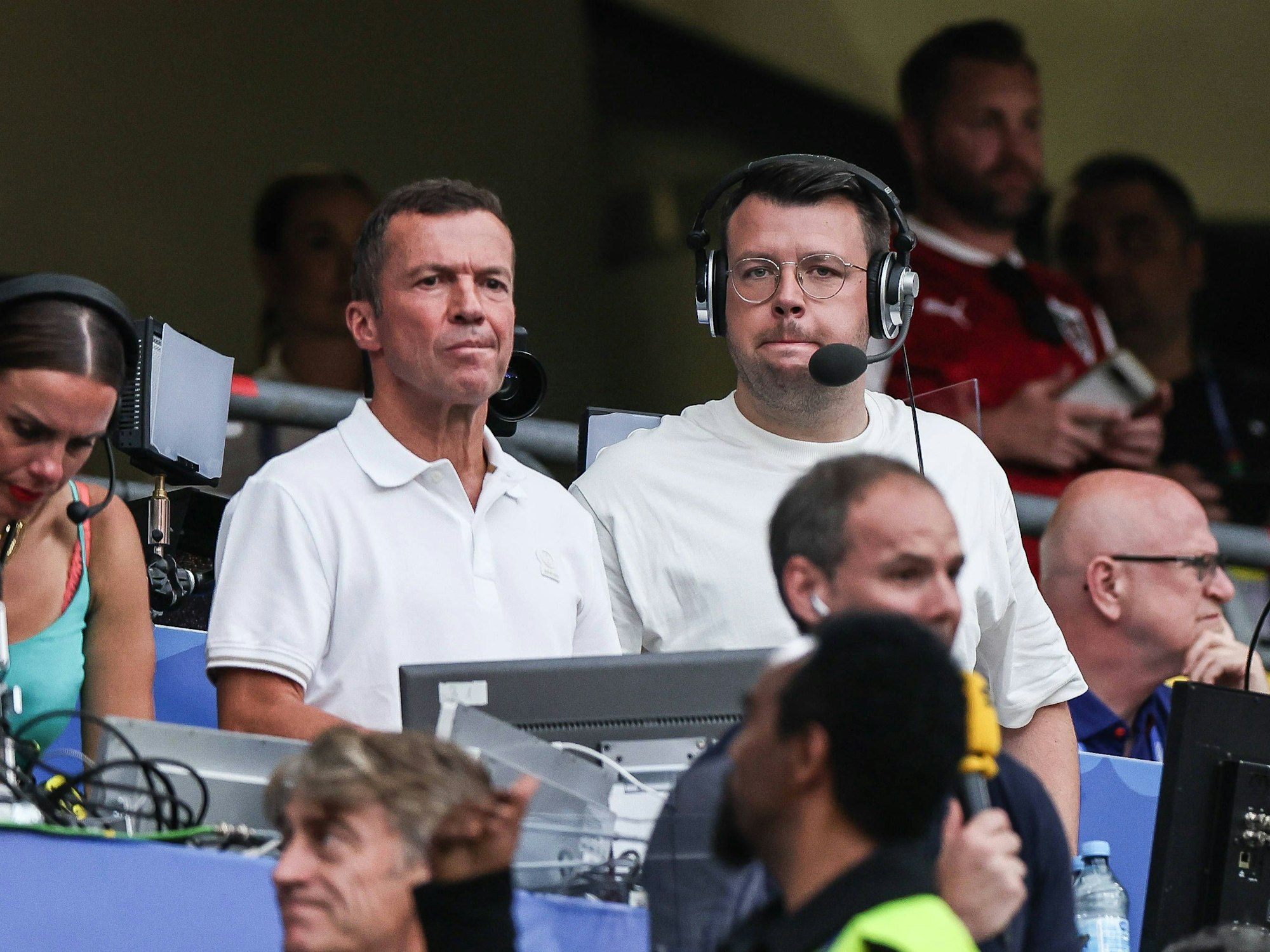 Christian Straßburger (r.) zusammen mit Lothar Matthäus bei der EM 2024 in Deutschland im Einsatz.