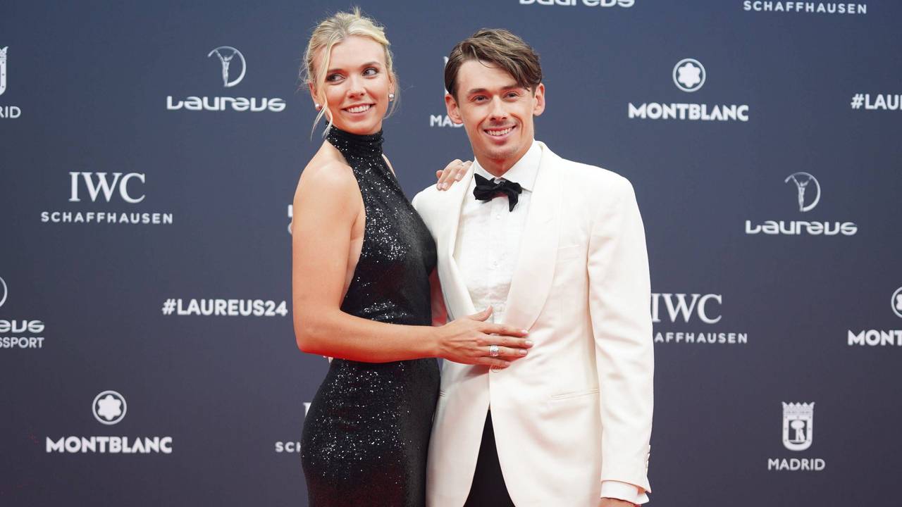 Alex de Minaur und Katie Boulter am 22. April 2024 bei den Laureus Awards in Madrid.