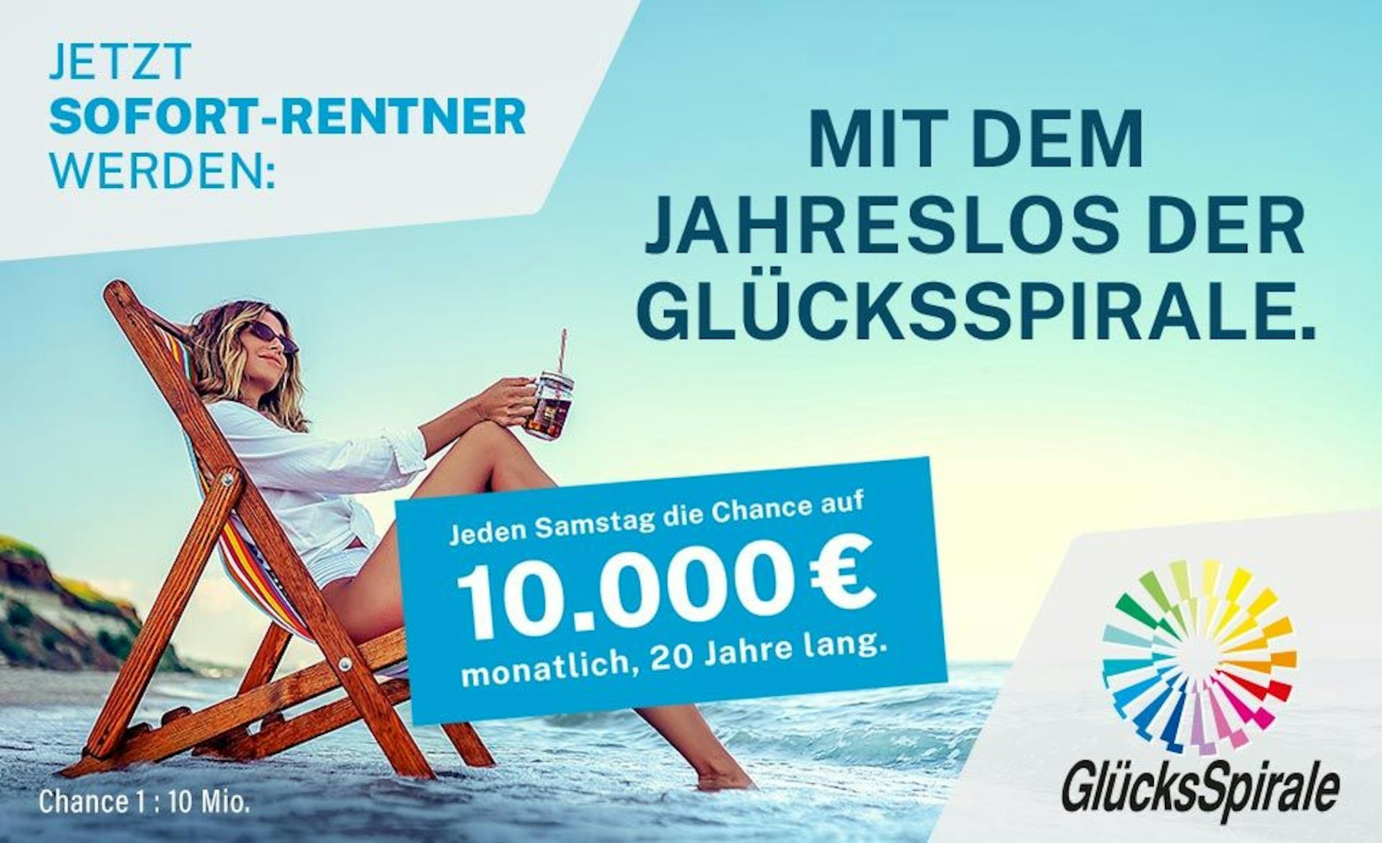 Jetzt sofort Rentner werden mit dem Jahreslos der Glücksspirale.