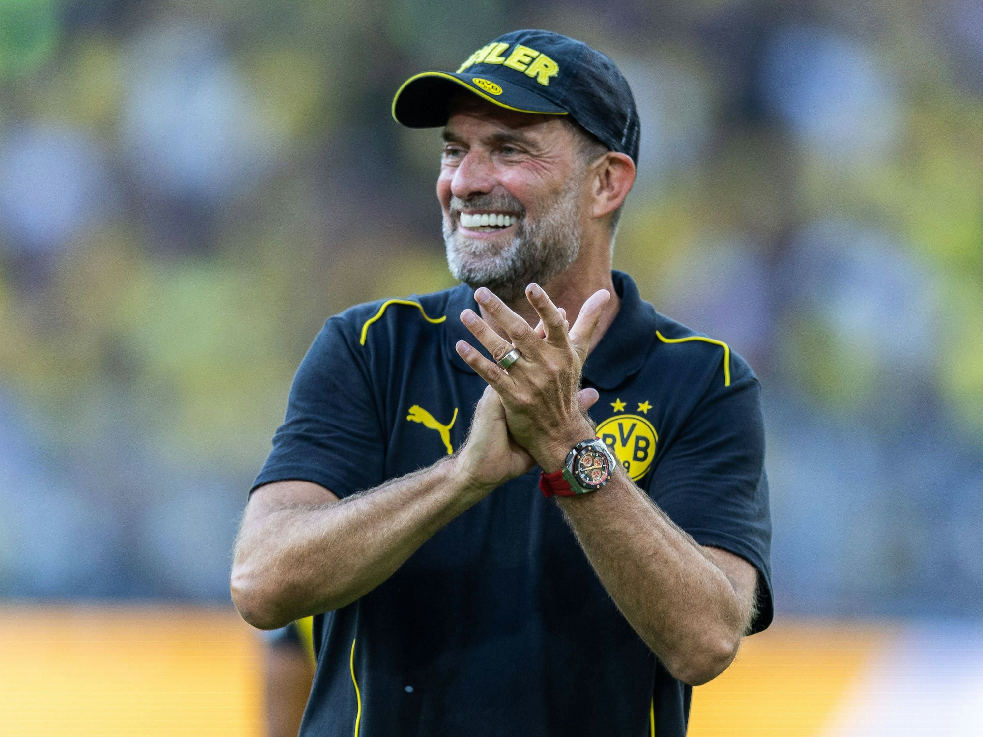 Jürgen Klopp an der Seitenlinie beim Abschiedsspiel von Jakub Blaszczykowski und Lukas Piszczek.