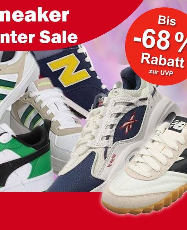 Sneaker und Schuhe verschiedener Marken wie New Balance, Puma, Reebok, Nike, Adidas im Amazon Winter Sale.