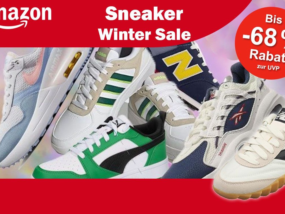 Sneaker und Schuhe verschiedener Marken wie New Balance, Puma, Reebok, Nike, Adidas im Amazon Winter Sale.