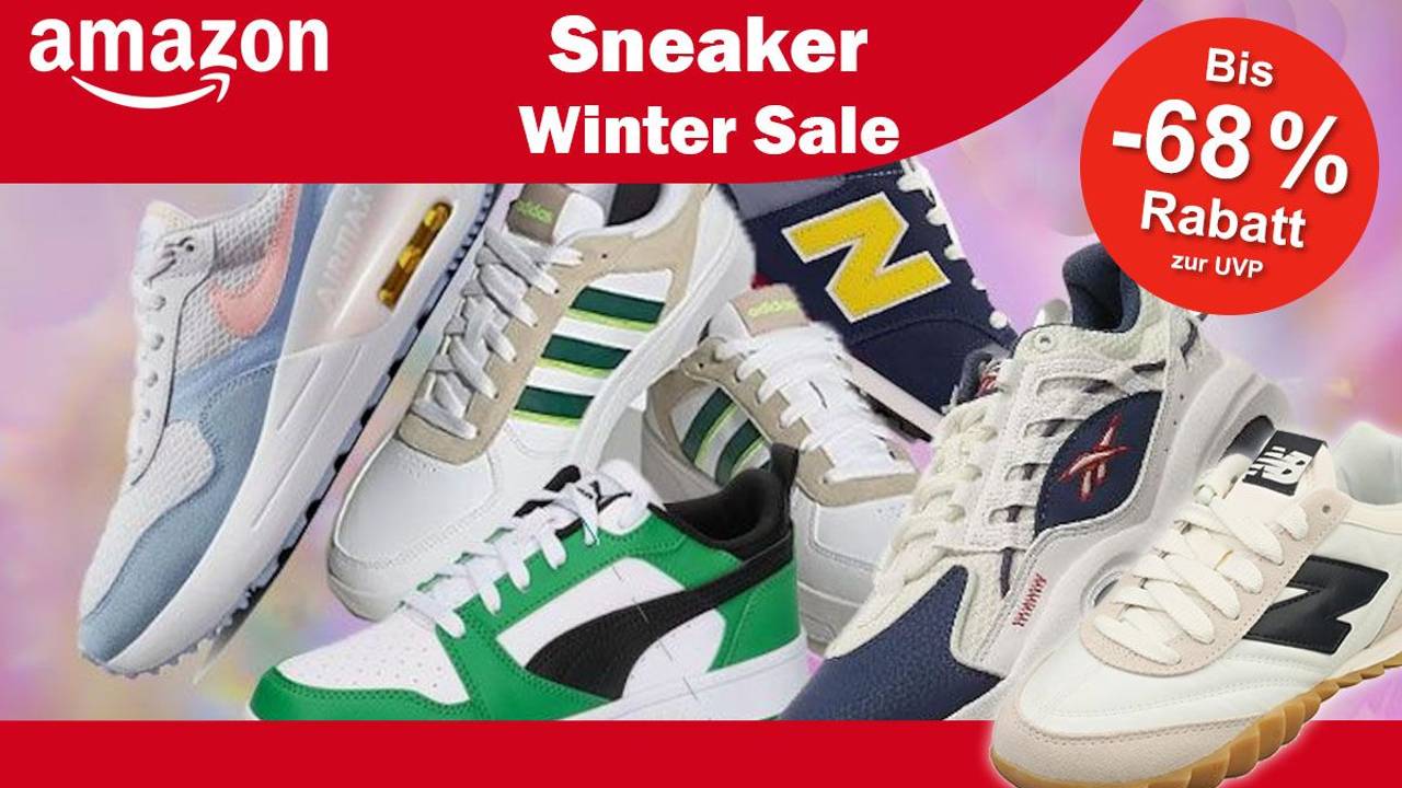 Sneaker und Schuhe verschiedener Marken wie New Balance, Puma, Reebok, Nike, Adidas im Amazon Winter Sale.