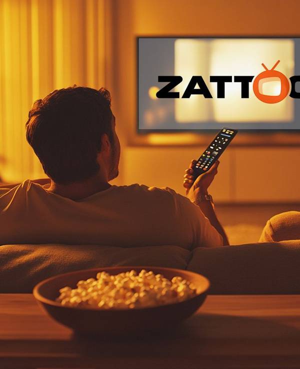 Zwei Personen sitzen vor dem TV und schauen über Zattoo Fernsehen