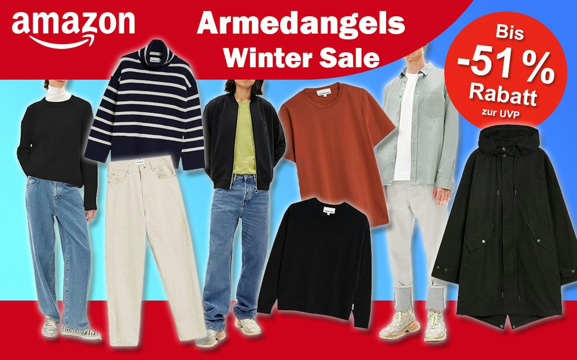 ARMEDANGELS Kleidung getragen von Models. Pullover, Shirts, Jeans, Hosen, Jacken in Amazon Winter Angeboten.
