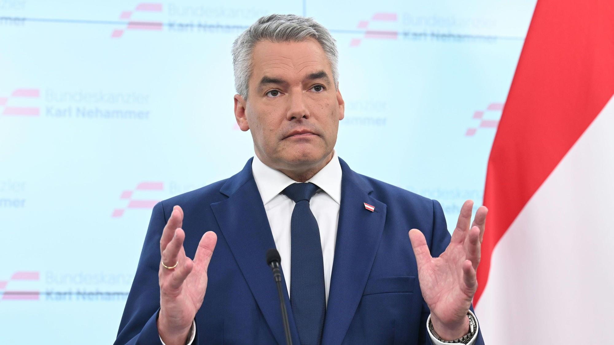 Karl Nehammer (ÖVP), Bundeskanzler von Österreich (hier im Oktober 2024) hat seinen Rücktritt angekündigt.