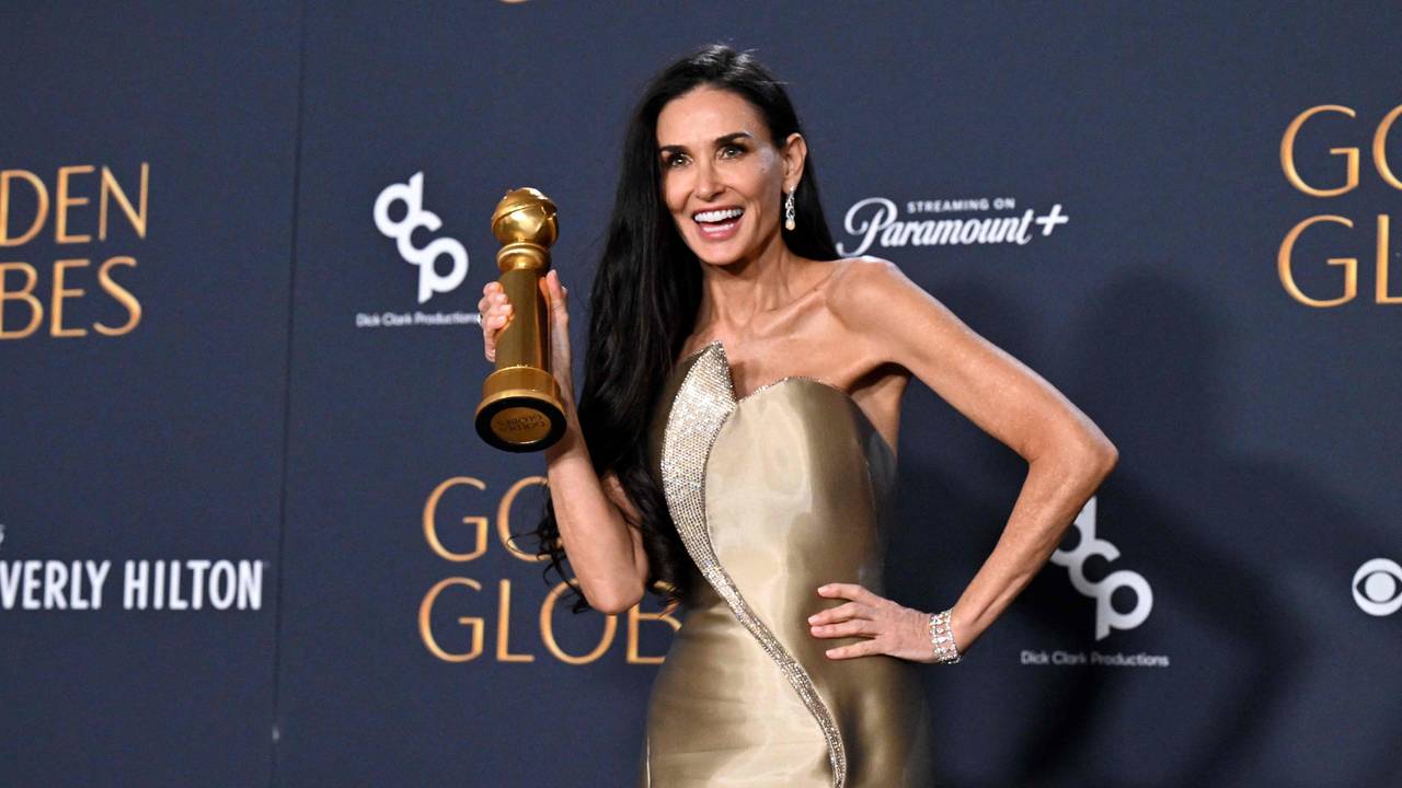 Schauspielerin Demi Moore am Sonntagabend (5. Januar 2025) bei den Golden Globes 2025.