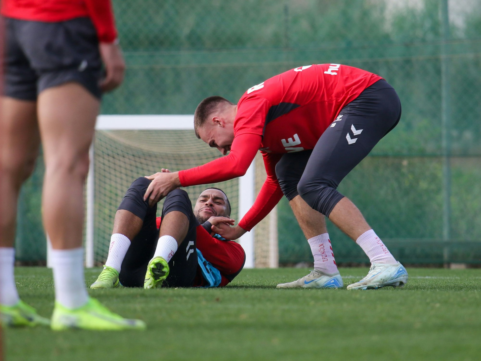 1. FC Köln, Trainingslager in Estepona/Spanien, mit Tim Lemperle und Linton Maina.
