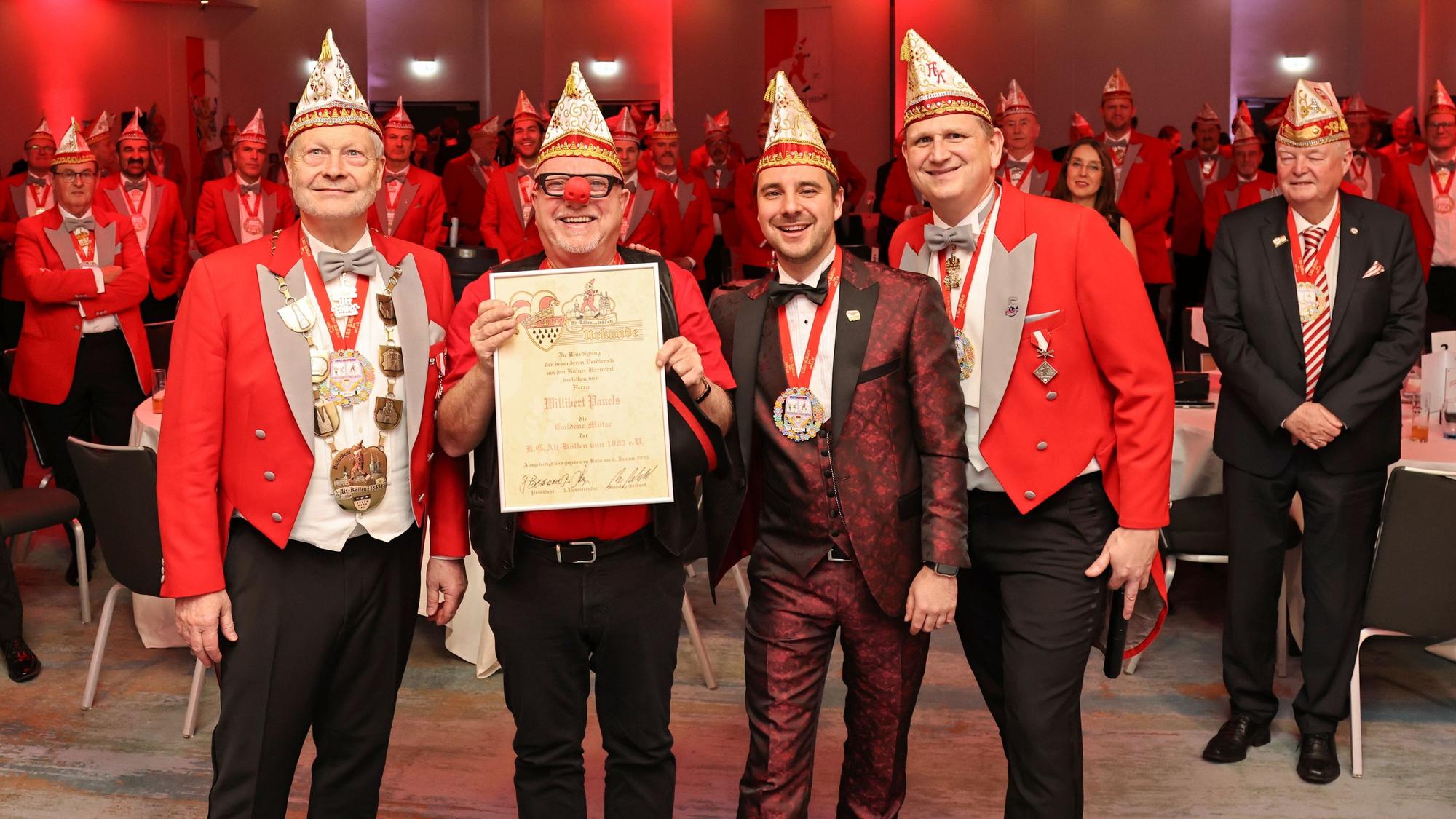Gregor Berthold, Willibert Pauels, Stephan Henseler und Uwe Lüdemann bei Alt-Köllen.