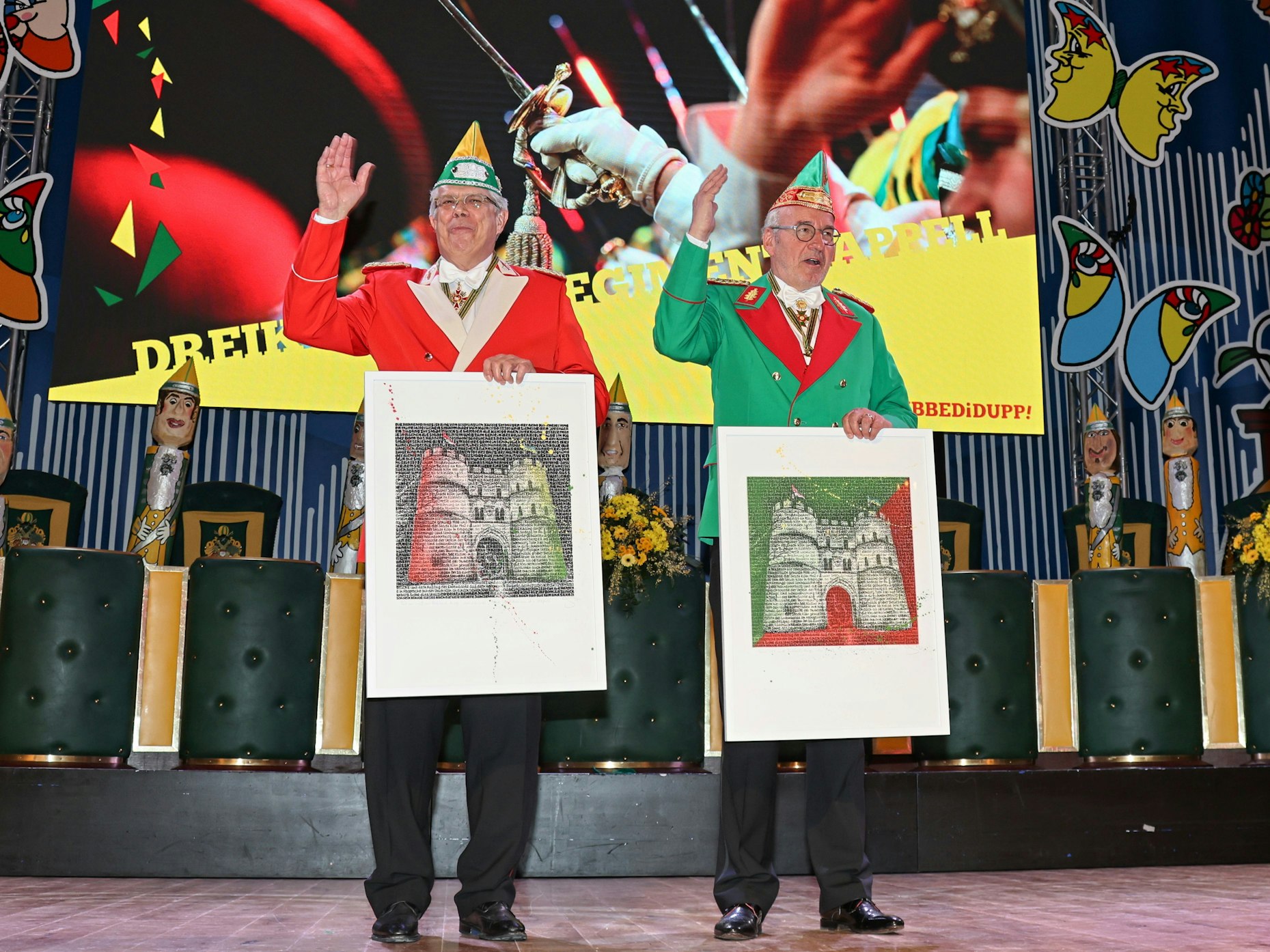 Heinz-Günther Hunold und Hans Kölschbach bei der Ehrung.