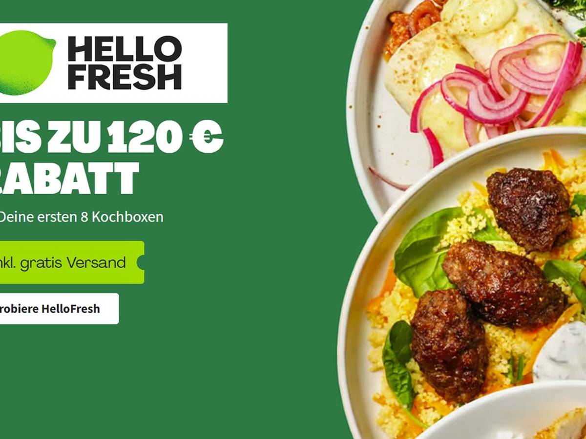Bis zu 120€ Rabatt auf HelloFresh / Darstellung von zubereitetem Essen