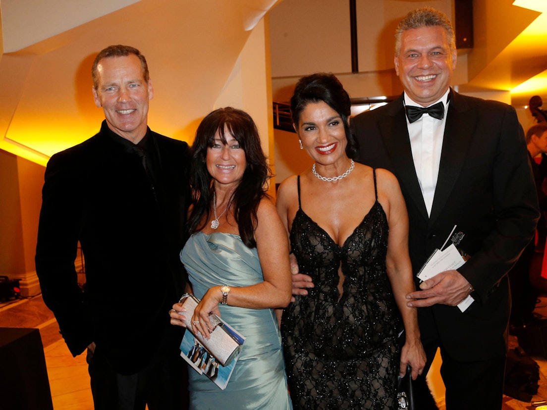 Jürgen Hingsen, Henry Maske und ihre Begleitungen.