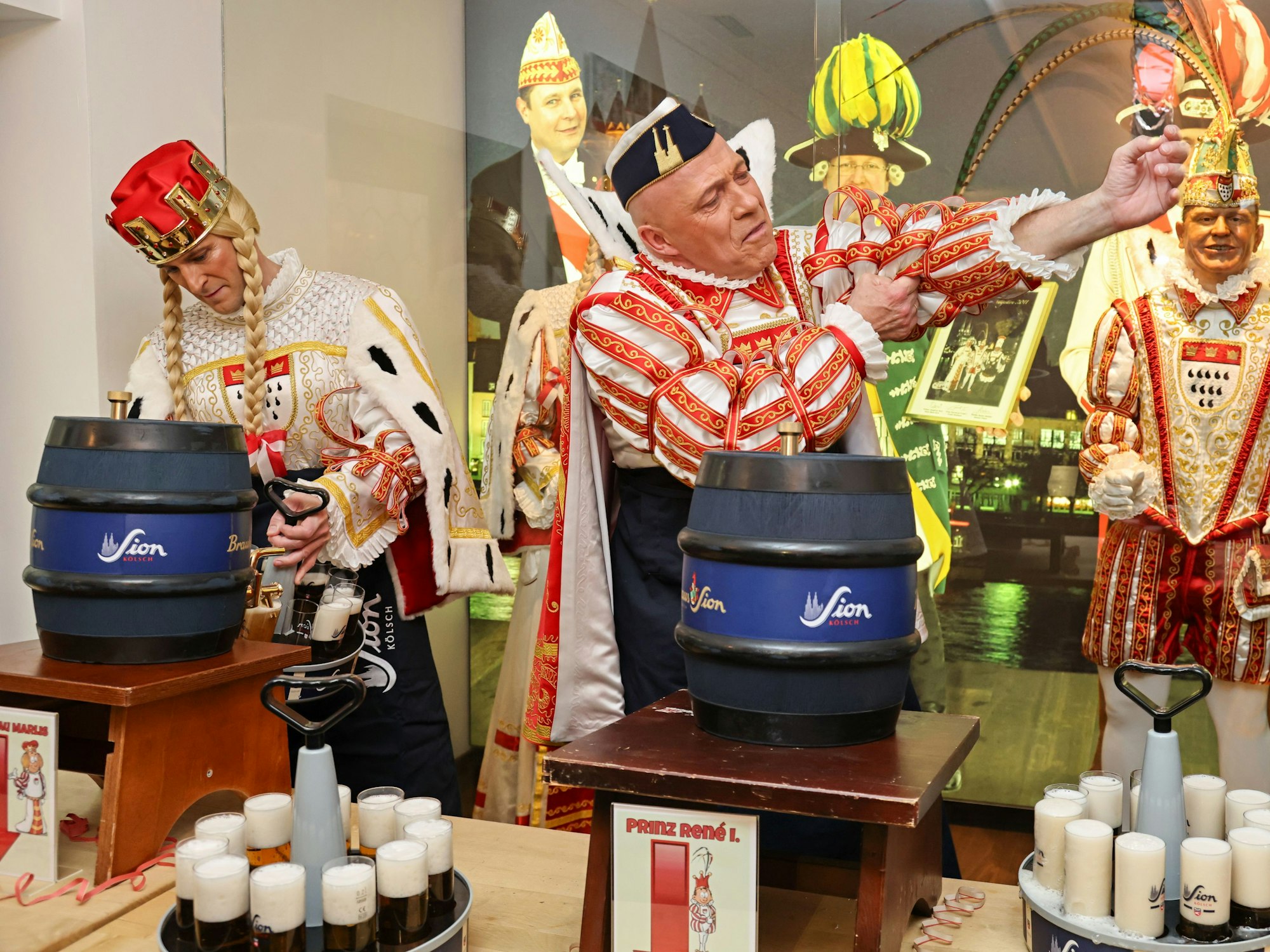 Jungfrau Marlis und Prinz René beim Wettzapfen.