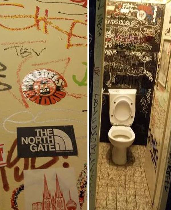 Blick in eine Kneipen-Toilette in Köln