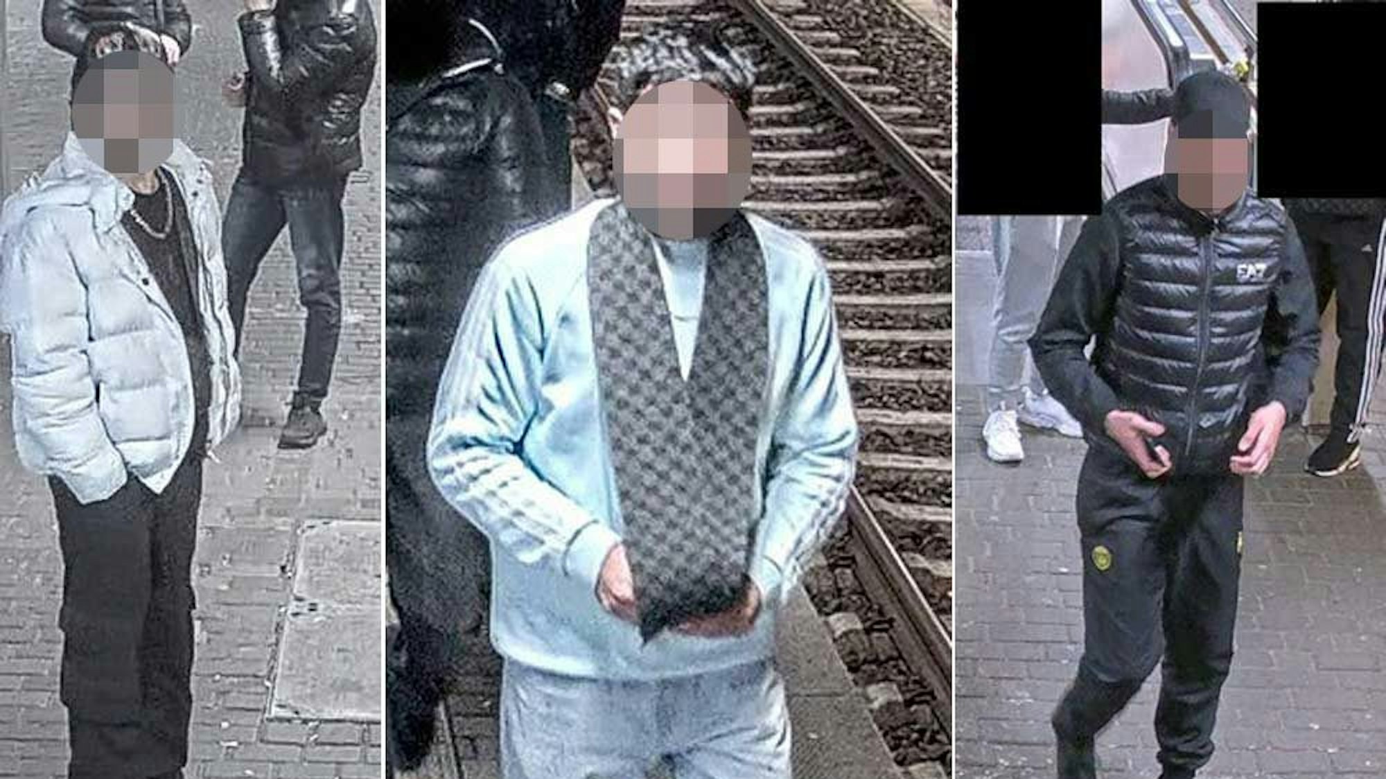 Das Foto zeigt drei Männer, die von der Bundespolizei gesucht wurden.
