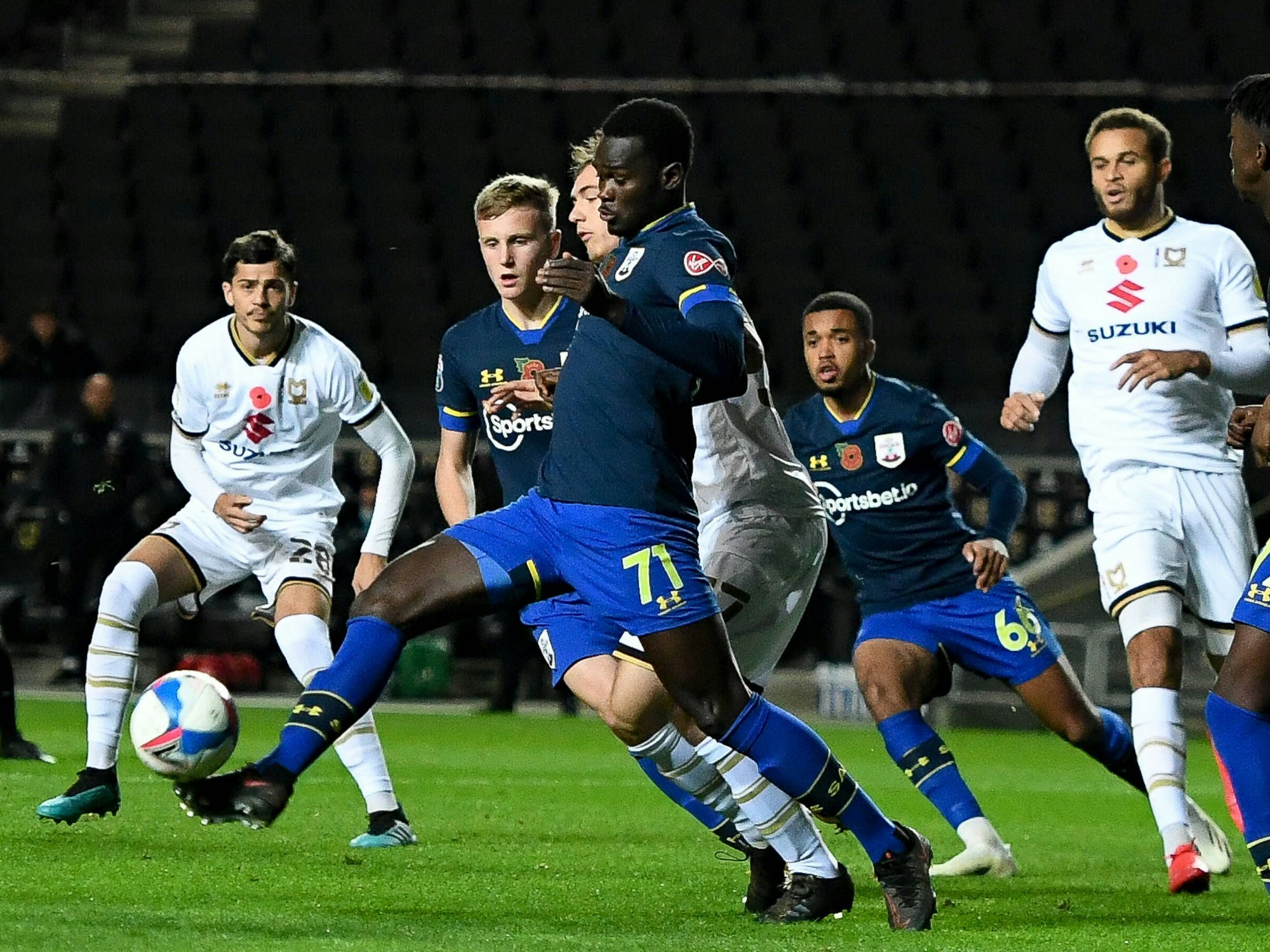 Pascal Kpohomouh im Spiel von Southamptons U21 gegen Milton Keynes Dons.