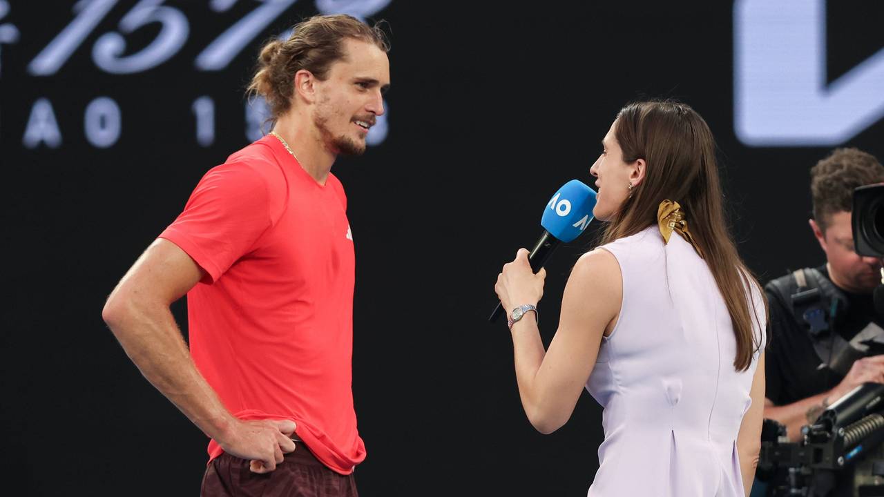 Alexander Zverev nach seinem Achtelfinal-Sieg bei den Australian Open im Interview mit Andrea Petkovic