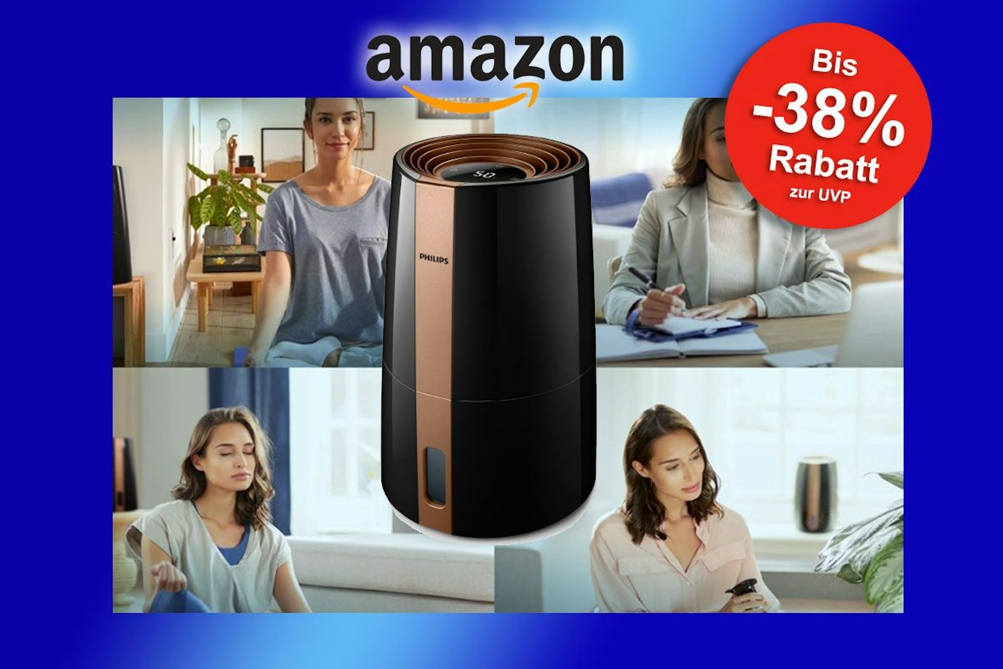 Auf dem Bild ist der Luftbefeuchter von Philips zu sehen.