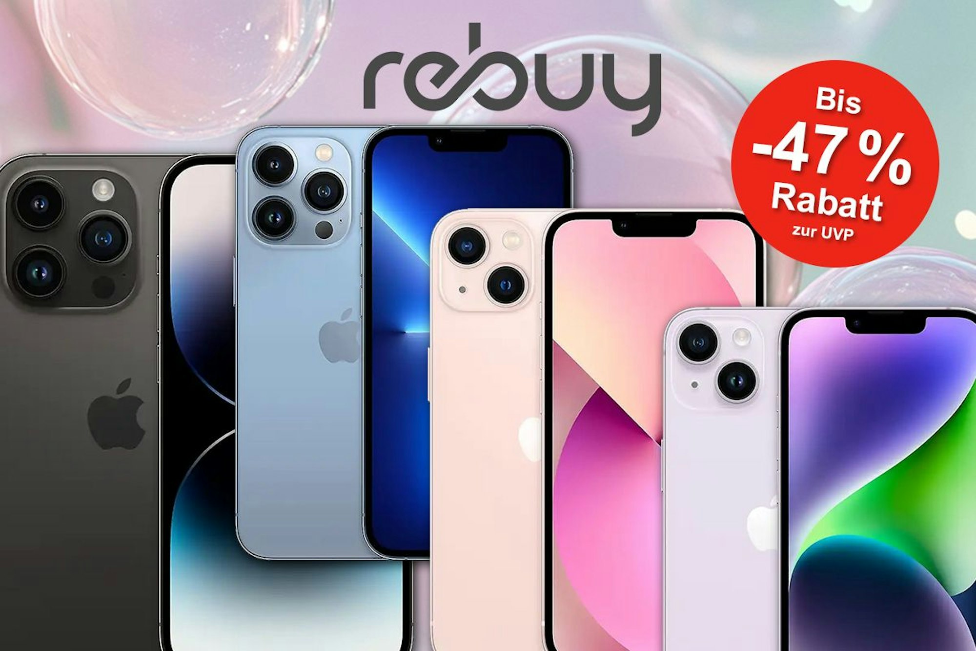 Darstellung verschiedener iPhone Modelle in verschiedenen Farben