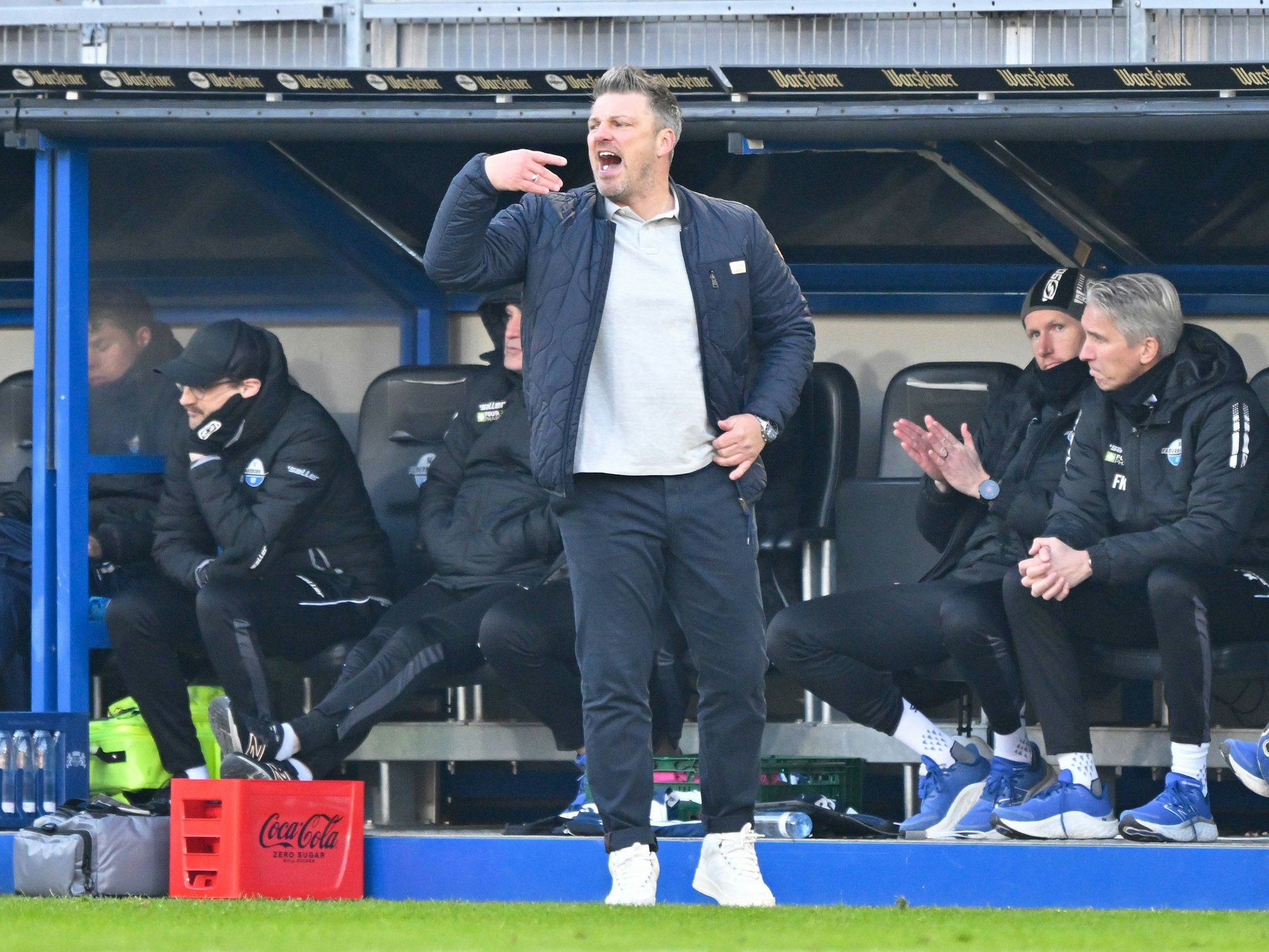 Paderborn-Trainer Lukas Kwasniok am 19. Januar 2025 im Heimspiel gegen Hertha BSC.