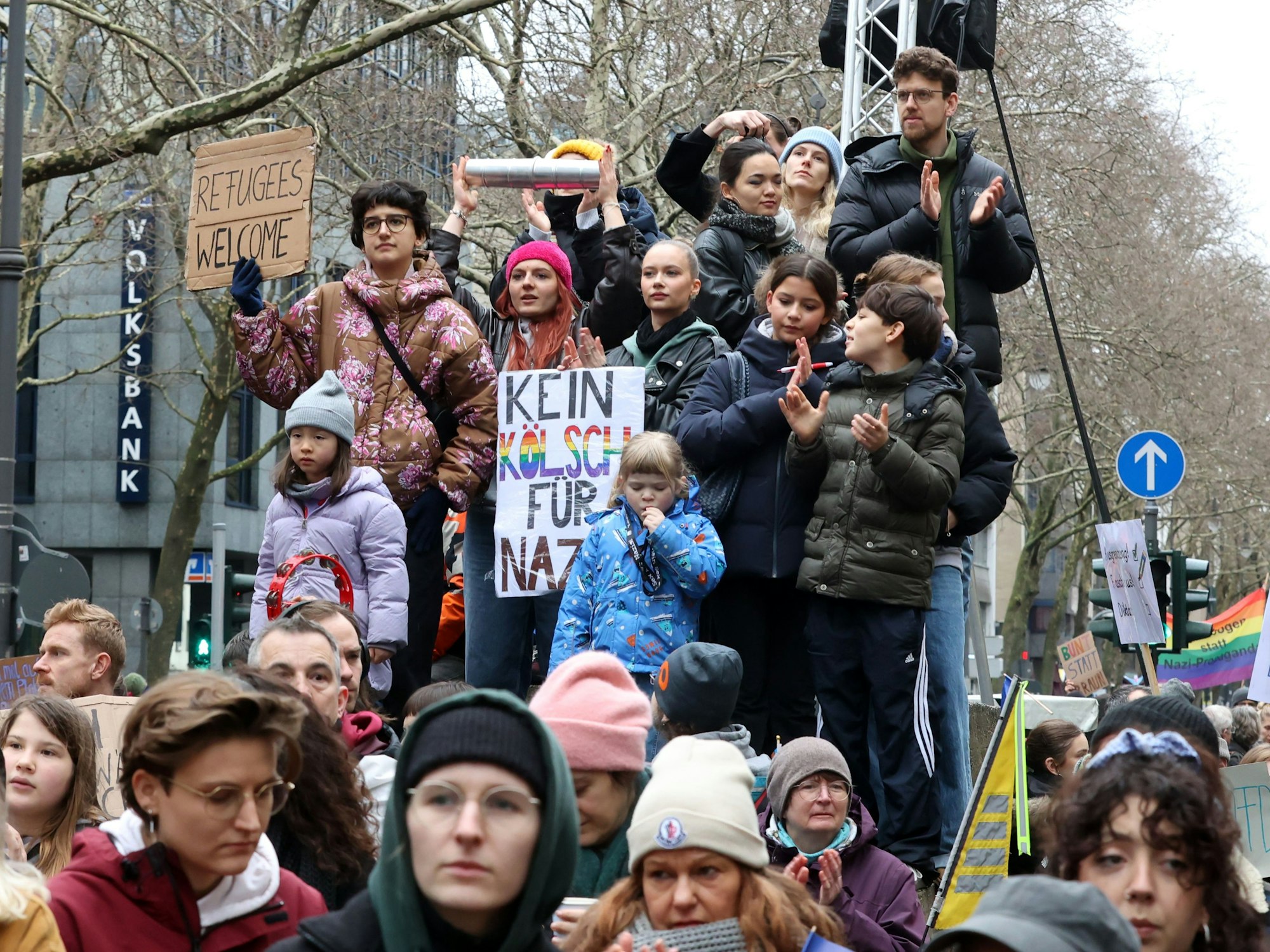 Demonstration in Köln gegen Rechts.