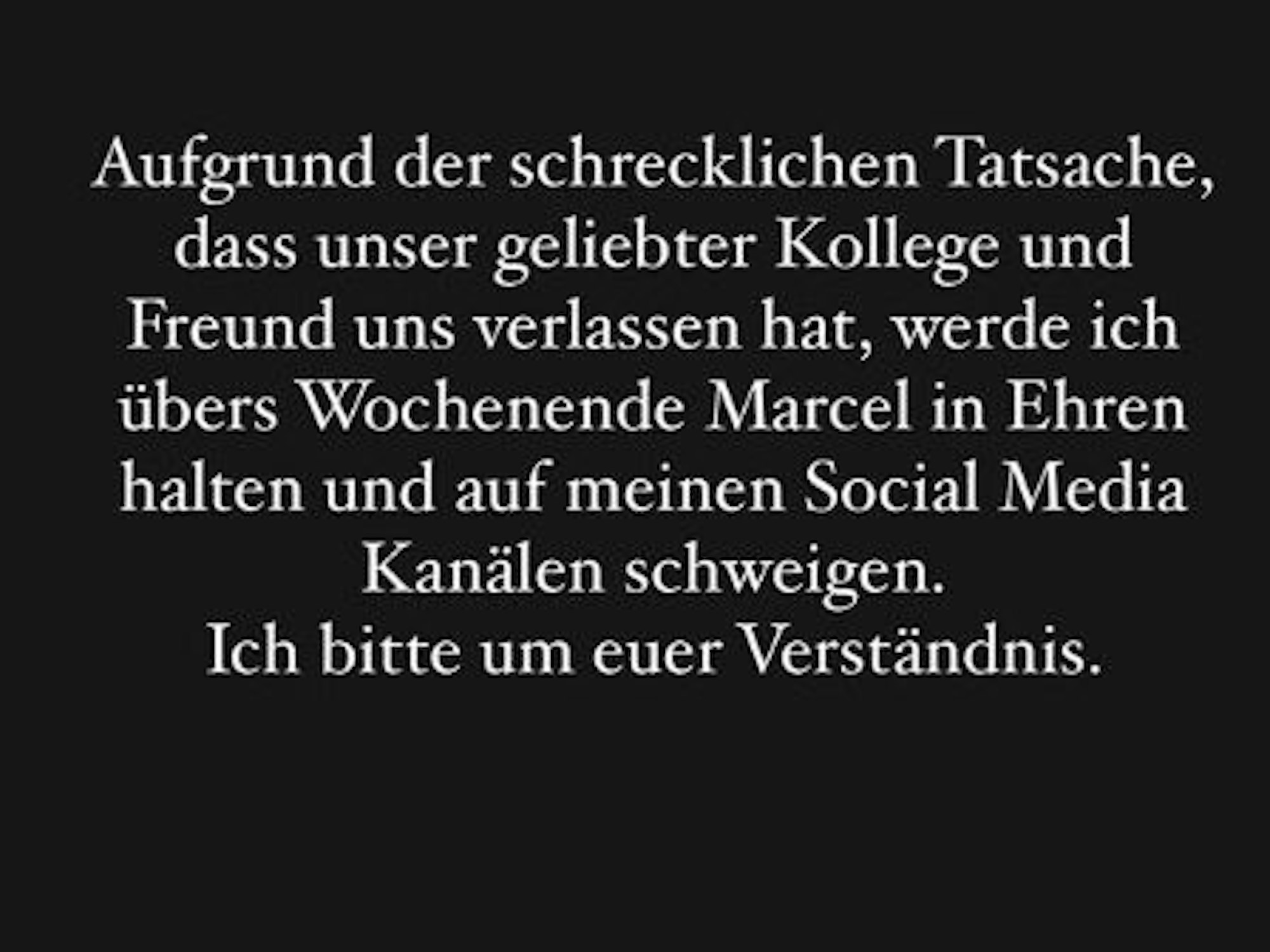 Auf Instagram trauert der Berliner Comedian Tutty Tran um seinen Kollegen Marcel Mann.