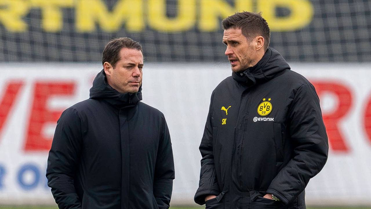 Die BVB-Bosse Lars Ricken und Sebastian Kehl im Gespräch.