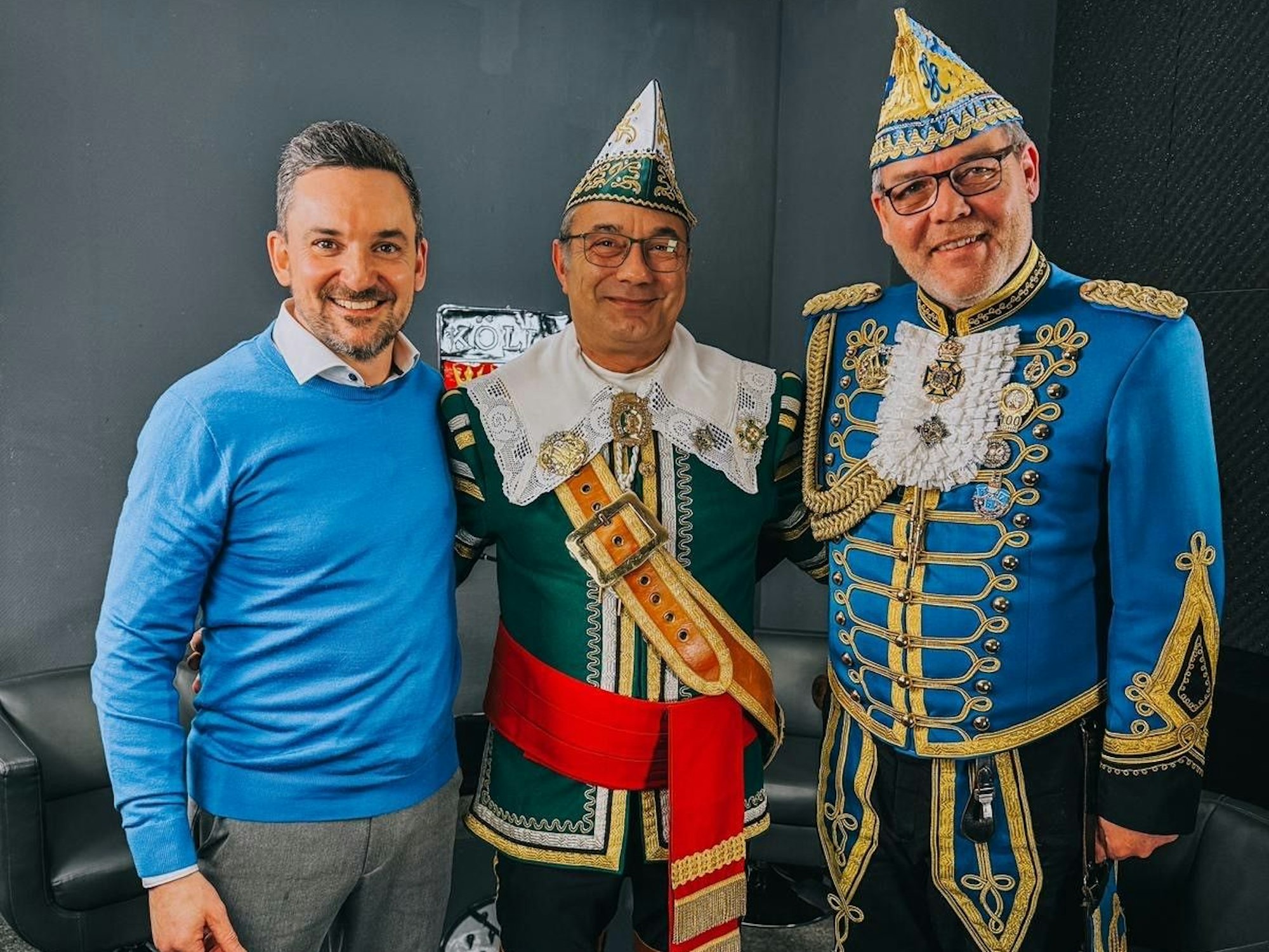 Björn Lindert, Horst Kühler und Berthold „Bäthes“ Diller beim Podcast.