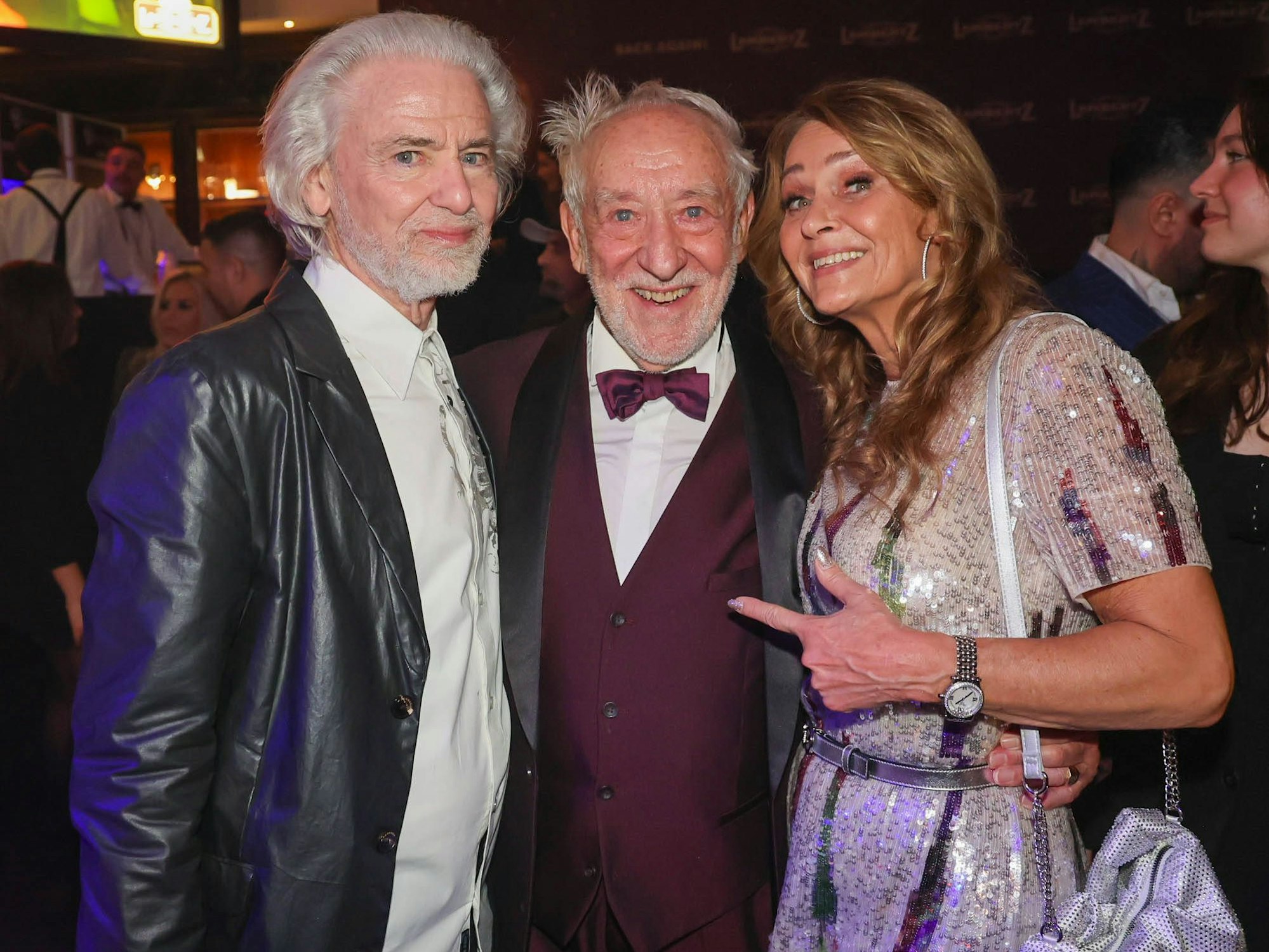 Dr. Hermann Bühlbecker, Dieter Hallervorden, Christiane Hallervorden auf der Lambertz-Party.