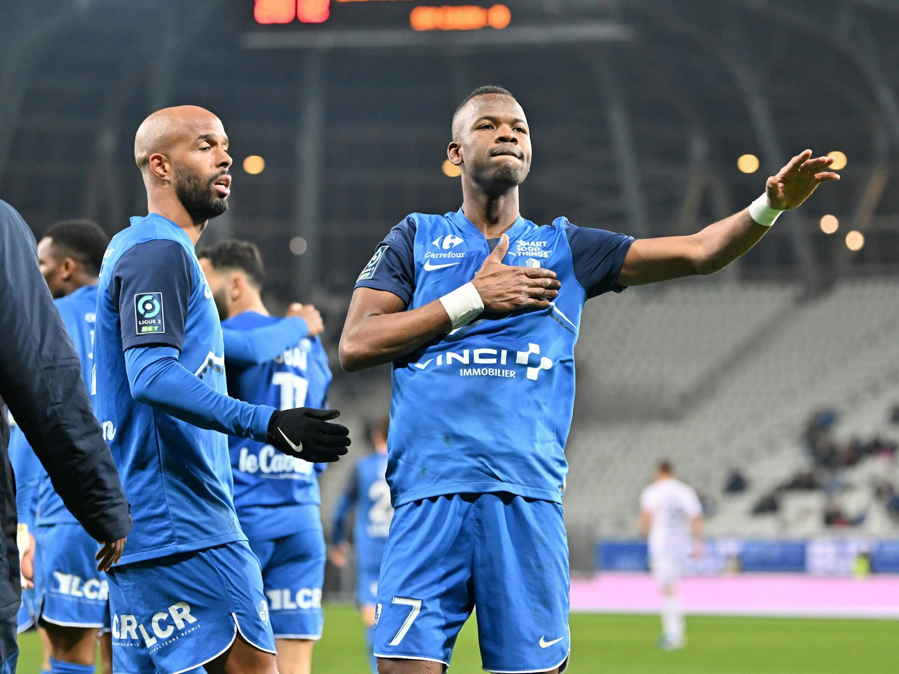 Stürmer Pape Meissa Ba am 3. Februar 2024 beim Spiel zwischen Grenoble Foot und SM Caen.