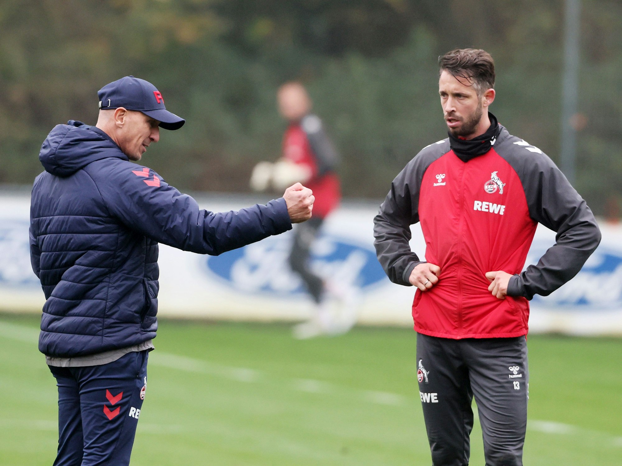 1. FC Köln, Training, von links: Gerhard Struber, Mark Uth.
