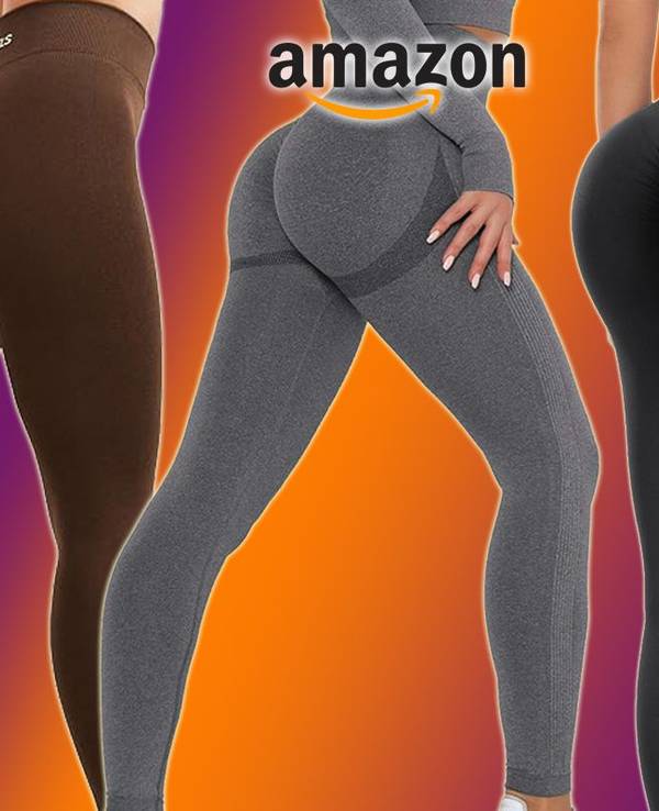Auf dem Bild sind Sport Leggings angeordnet, die es bei Amazon gibt.