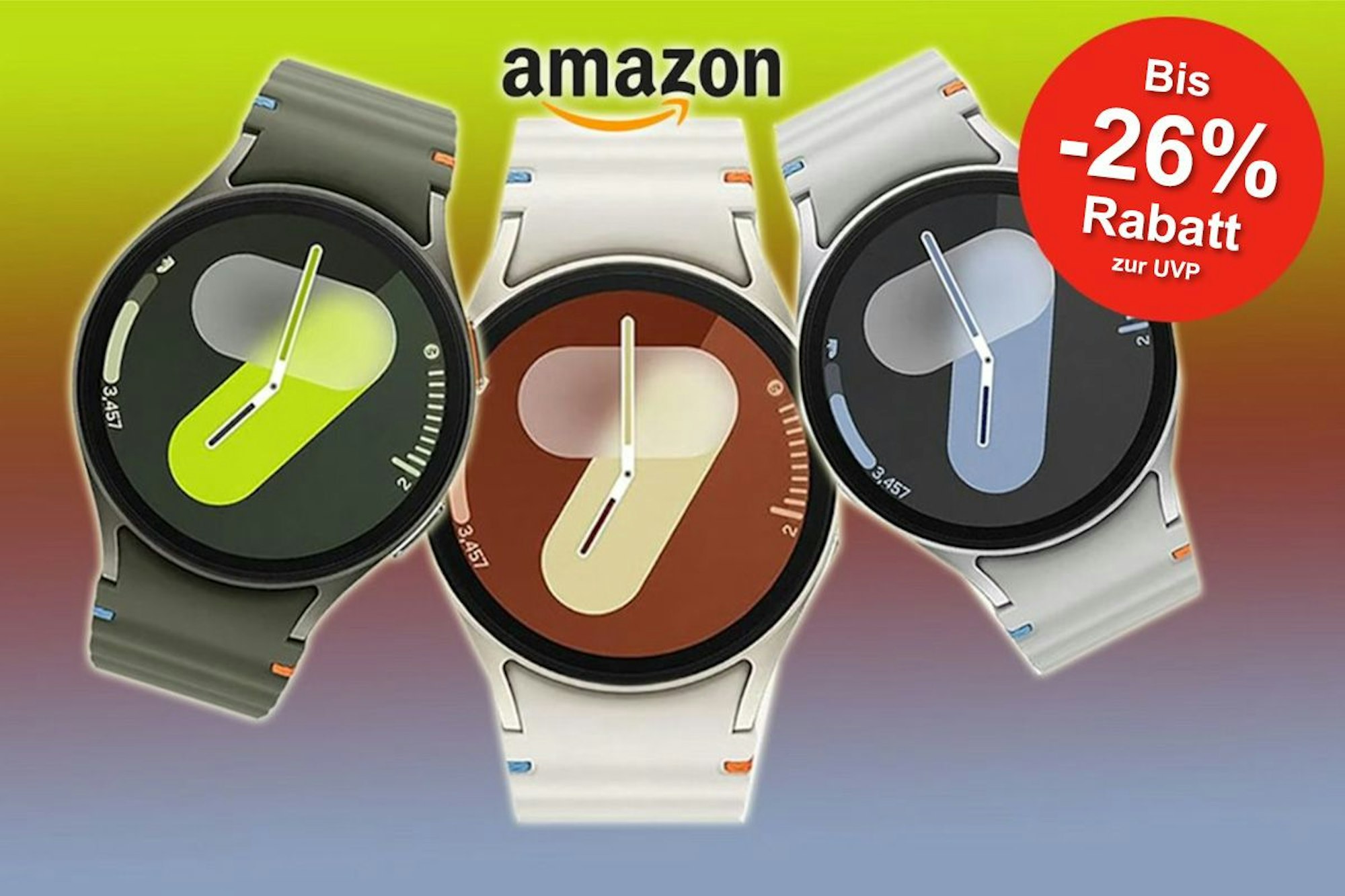 Darstellung von drei verschiedenen Farben der Samsung Galaxy Watch7